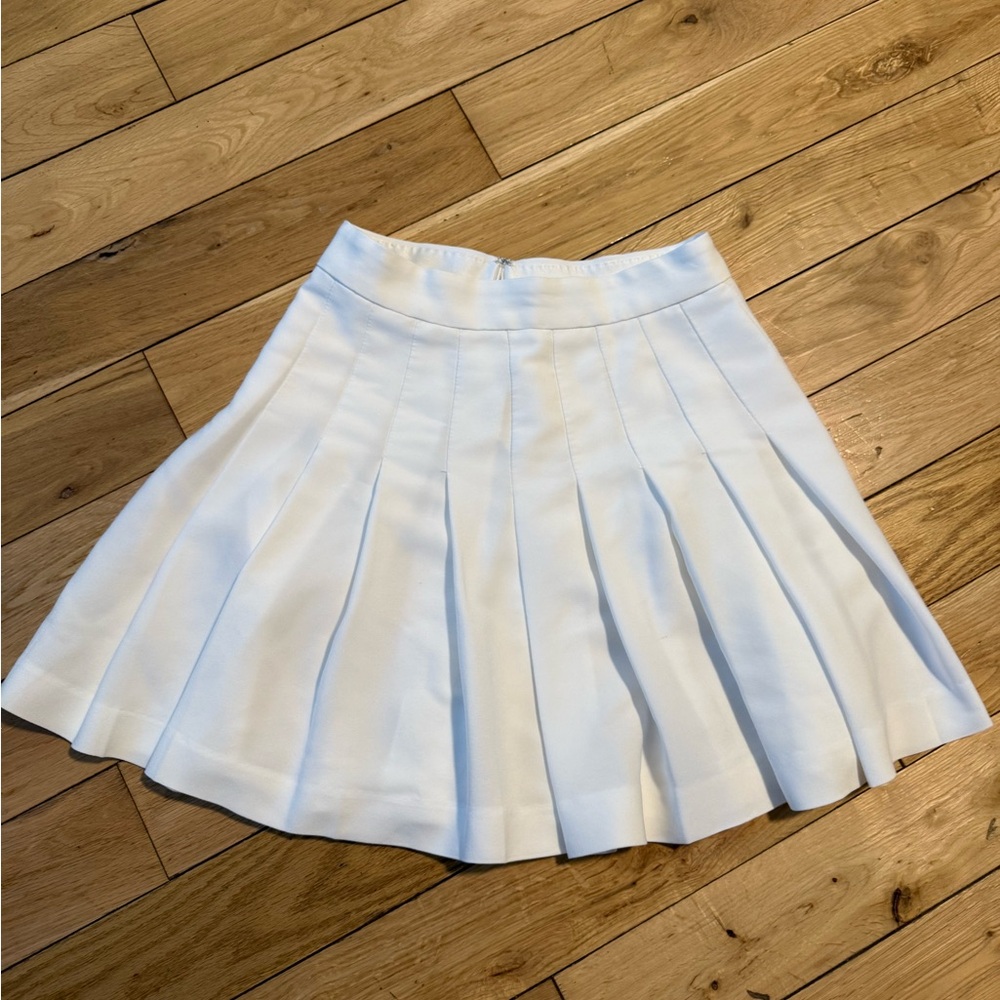 Babaton White Pleated Mini Skirt Size 2 | Aritzia Tennis Style